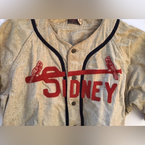 VINTAGE 1947 SIDNEY CARDINALS BASEBALL JERSEY WOOL SOUTHERN TIER LEAGUE CHAMPS - Picture 3 of 12